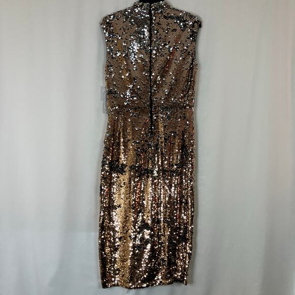 Clover and Sloane | Sequin Dress Sheath Mock Neck Midi Party Event NWT - Picture 6 of 8